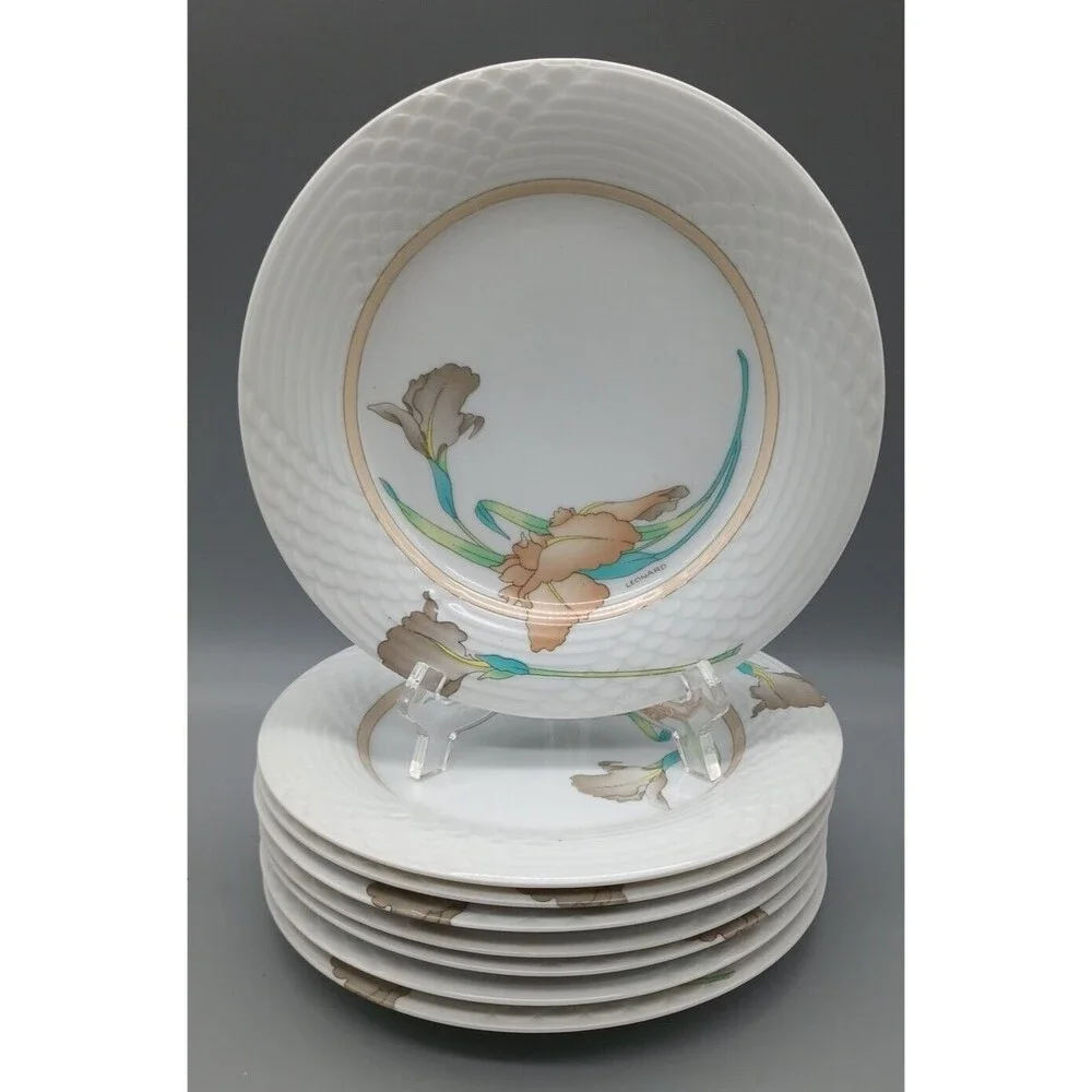 Hutschenreuther Lunch Plate Scala Estoril Jacques Leonard Art Deco Set Of 8